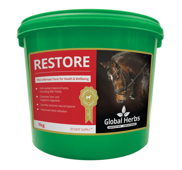 Global Herbs Restore Powder | Horse Liver & Detox Supplement