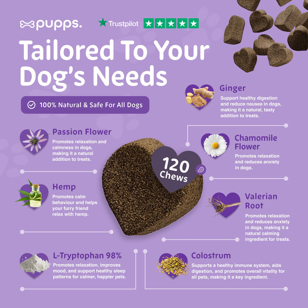 Pupps Calming Treats | Natural Dog Anxiety & Relaxation Treats
